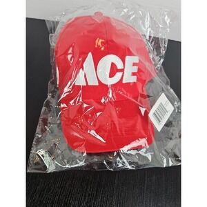 ACE Hardware Red Twill Strap Back Hat Adjustable Cap. Brand New In Package